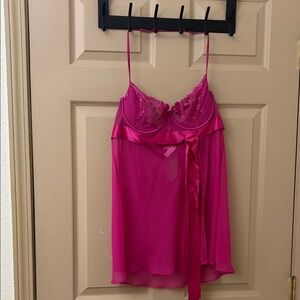VICTORIA’S SECRET VERY SEXY Y2K Pink Lace Babydoll Lingerie